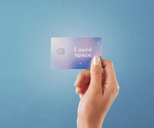 Watercolor i need space design | credit card sticker | small chip | credit card skin for nursery and home wall decor.