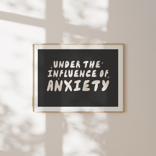 Under The Experience Of Anxiety | Cream and Charcoal | Landscape | Art Print - High-Quality Premium Wall Art Decor Sticker