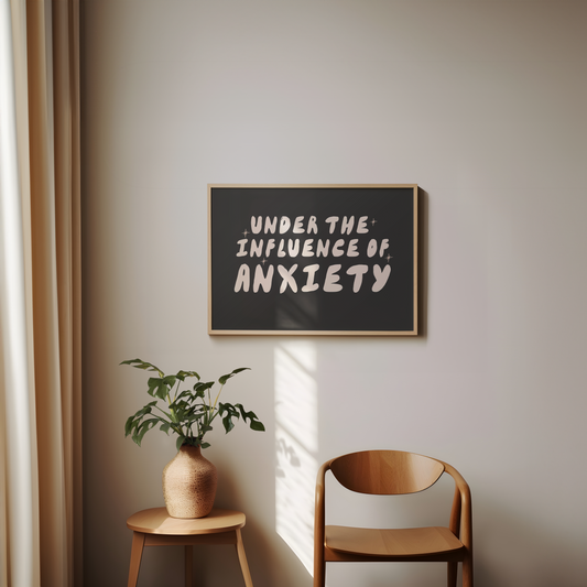 Under The Experience Of Anxiety | Cream and Charcoal | Landscape | Art Print - High-Quality Premium Wall Art Decor Sticker