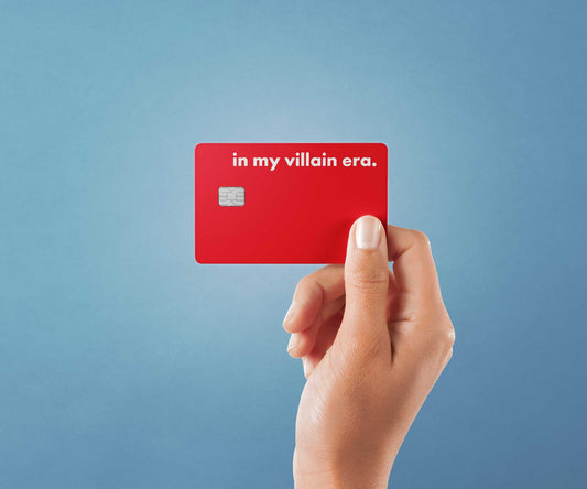 Watercolor in my villain era design | credit card sticker | small chip | credit card skin for nursery and home wall decor.