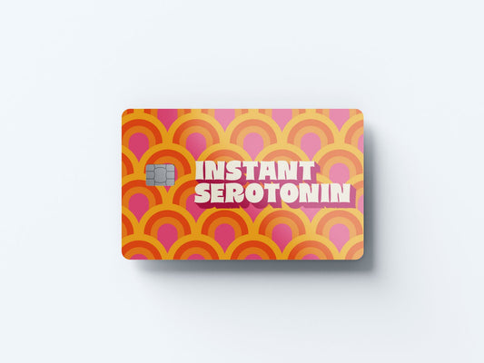 Watercolor instant serotonin design | credit card sticker | small chip | credit card skin for nursery and home wall decor.