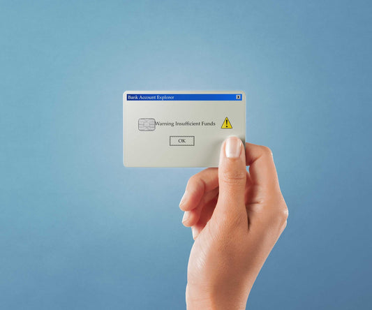 Watercolor insufficient funds design | credit card sticker | small chip | credit card skin for nursery and home wall decor.