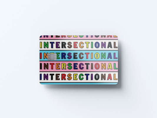 Watercolor intersectional design | credit card sticker | small chip | credit card skin for nursery and home wall decor.
