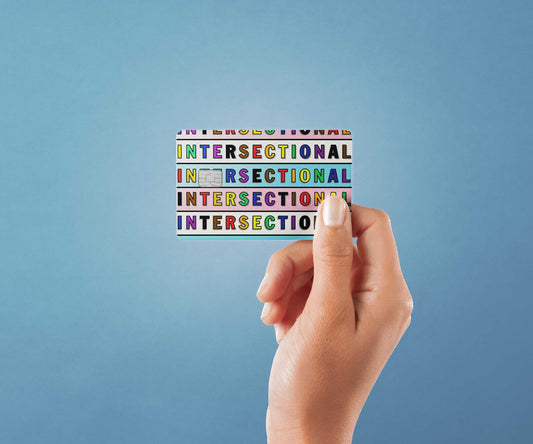Watercolor intersectional design | credit card sticker | small chip | credit card skin for nursery and home wall decor.