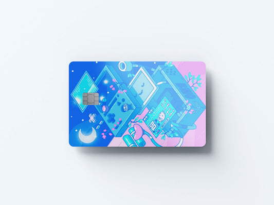 Watercolor introspect design | credit card sticker | small chip | credit card skin for nursery and home wall decor.