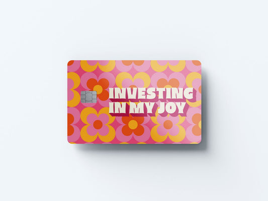 Watercolor investing in my joy design | credit card sticker | small chip | credit card skin for nursery and home wall decor.