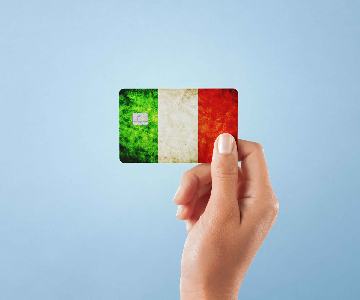 Italia Flag - Premium Vinyl Credit Card Skin Cover by Wonderwallsboutique