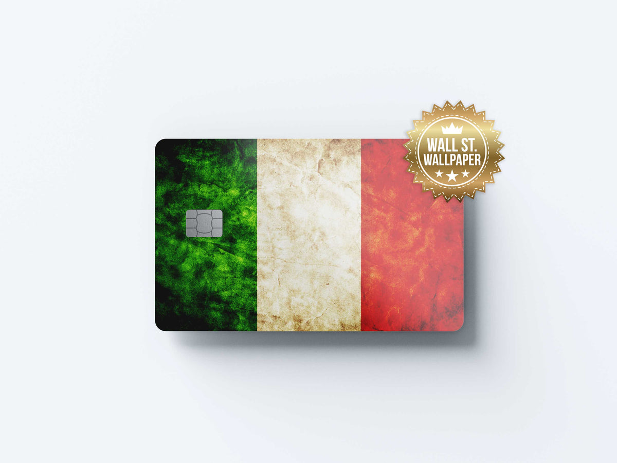Italia Flag - Premium Vinyl Credit Card Skin Cover by Wonderwallsboutique