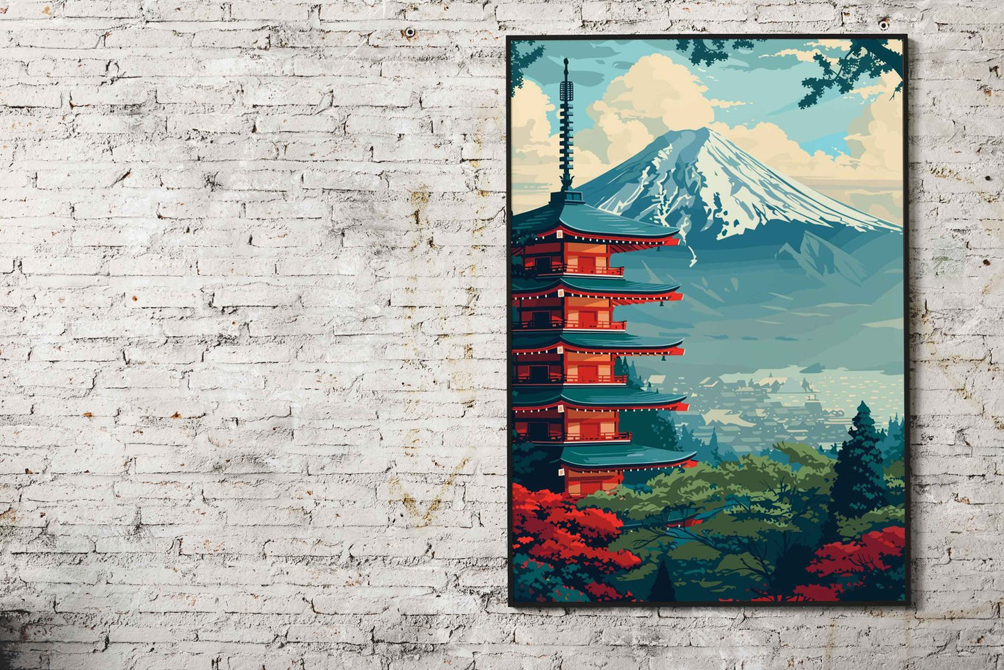 japan Pagoda Landscape Asian Style Poster | Wall Art for Home & Office | High-Quality Print - High-Quality Visual Display