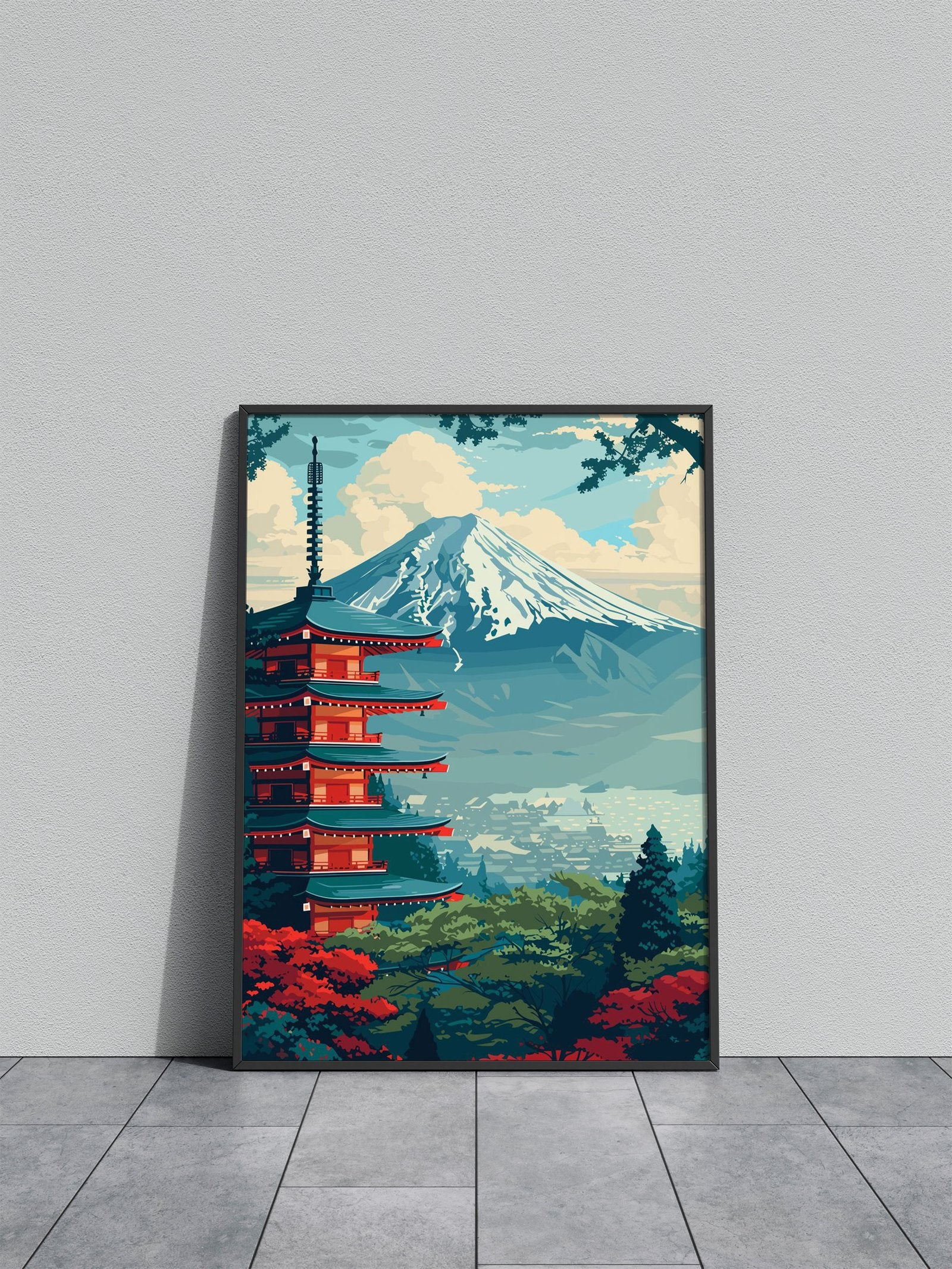 japan Pagoda Landscape Asian Style Poster | Wall Art for Home & Office | High-Quality Print - High-Quality Visual Display