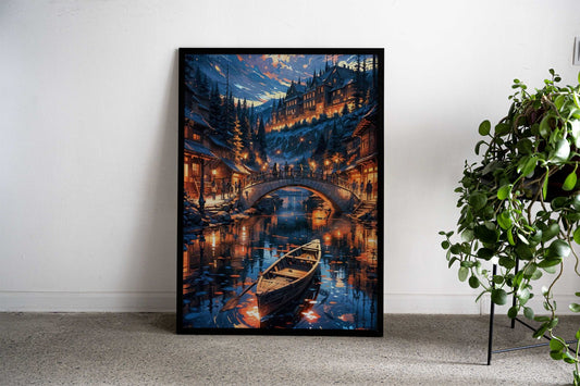 japan landscape night Asian Style Poster | Wall Art for Home & Office | High-Quality Print - High-Quality Visual Display