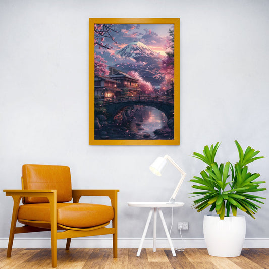 japan sakura in mount fuji Asian Style Poster | Wall Art for Home & Office | High-Quality Print - High-Quality Visual Display