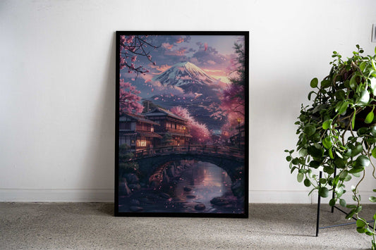 japan sakura in mount fuji Asian Style Poster | Wall Art for Home & Office | High-Quality Print - High-Quality Visual Display