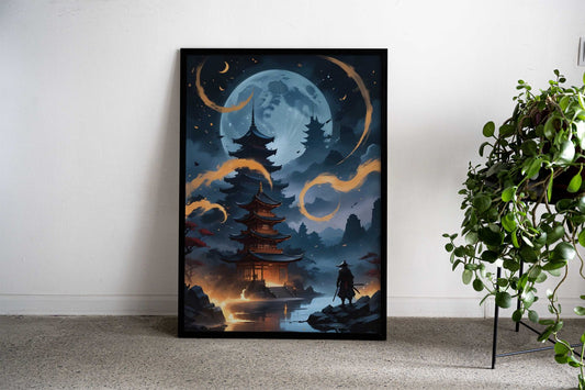 japan samurai landscape Asian Style Poster | Wall Art for Home & Office | High-Quality Print - High-Quality Visual Display