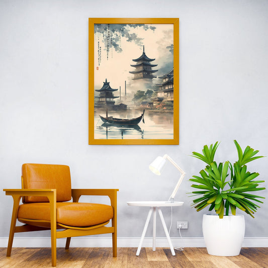 japan vintage great river Asian Style Poster | Wall Art for Home & Office | High-Quality Print - High-Quality Visual Display