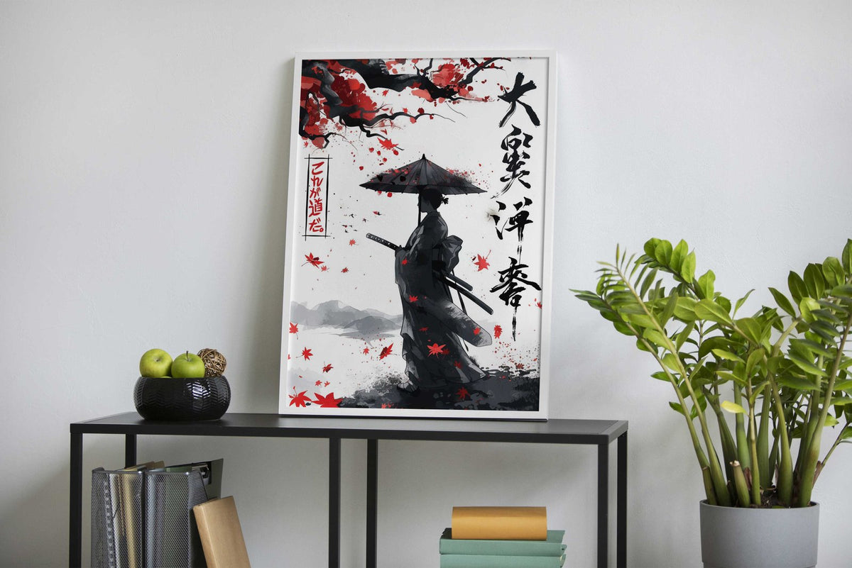 japanese Geisha Ink Wash Asian Style Poster | Wall Art for Home & Office | High-Quality Print - High-Quality Visual Display