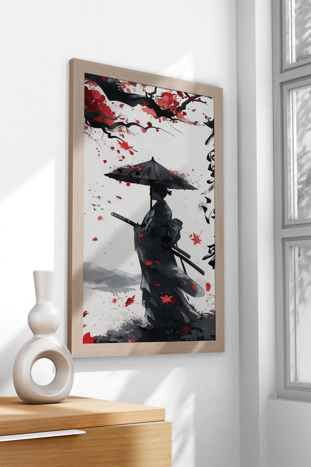 japanese Geisha Ink Wash Asian Style Poster | Wall Art for Home & Office | High-Quality Print - High-Quality Visual Display