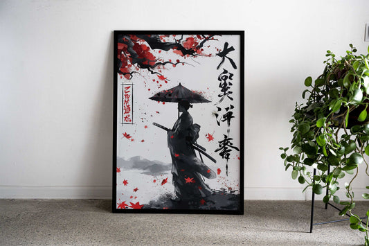 japanese Geisha Ink Wash Asian Style Poster | Wall Art for Home & Office | High-Quality Print - High-Quality Visual Display