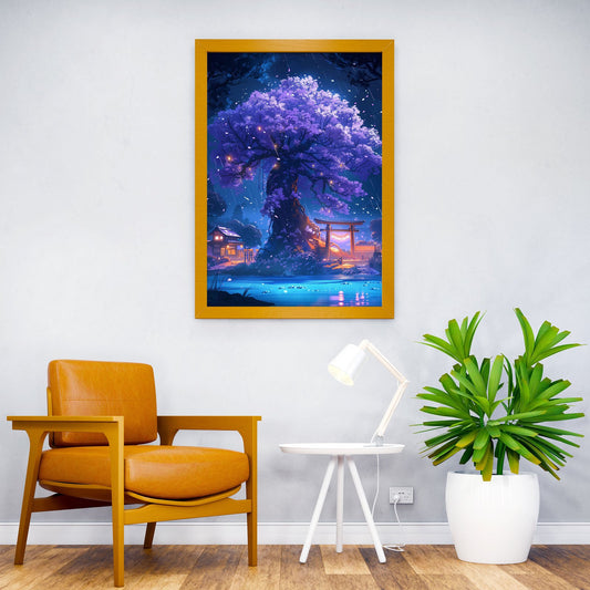 japanese Torii sakura tree Asian Style Poster | Wall Art for Home & Office | High-Quality Print - High-Quality Visual Display