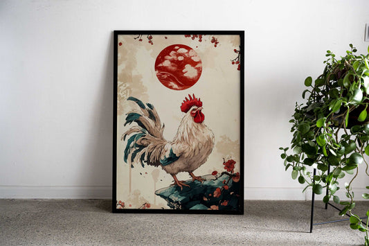 japanese chicken Asian Style Poster | Wall Art for Home & Office | High-Quality Print - High-Quality Visual Display