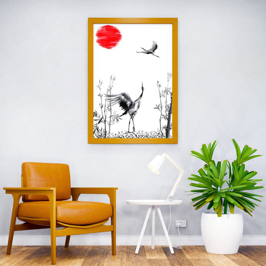 japanese crane Asian Style Poster | Wall Art for Home & Office | High-Quality Print - High-Quality Visual Display