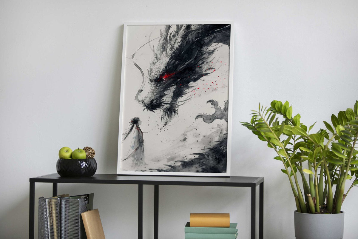 japanese dragon princess Asian Style Poster | Wall Art for Home & Office | High-Quality Print - High-Quality Visual Display