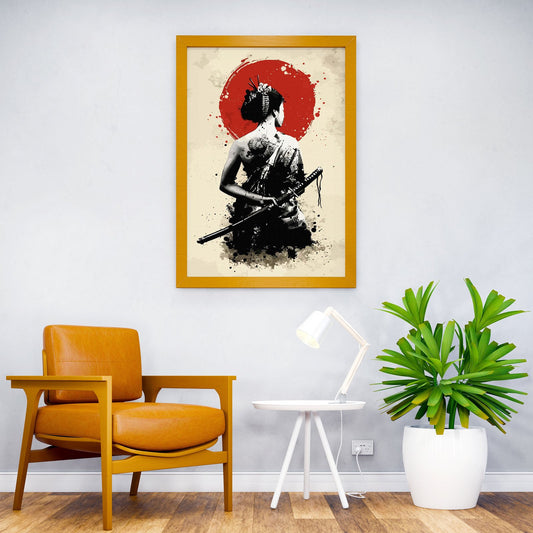 japanese girl with katana Asian Style Poster | Wall Art for Home & Office | High-Quality Print - High-Quality Visual Display