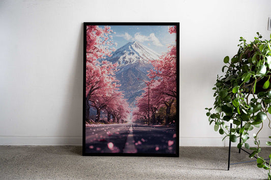 japanese mount fuji road Asian Style Poster | Wall Art for Home & Office | High-Quality Print - High-Quality Visual Display