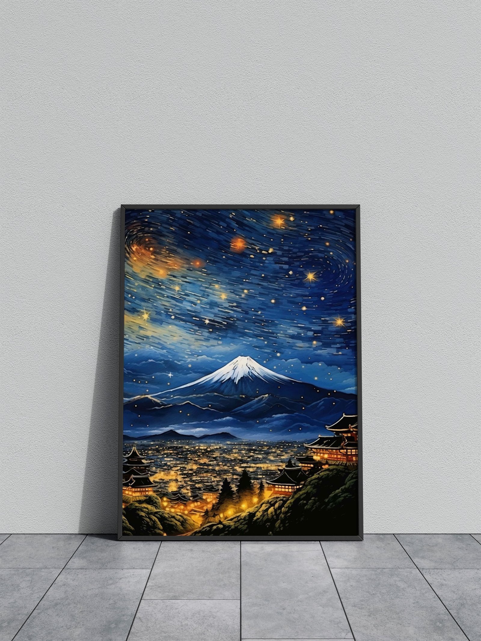 japanese night sky Asian Style Poster | Wall Art for Home & Office | High-Quality Print - High-Quality Visual Display