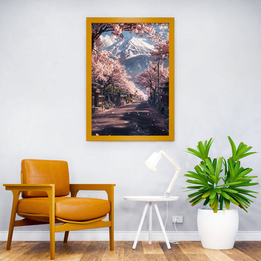 japanese road sakura tree Asian Style Poster | Wall Art for Home & Office | High-Quality Print - High-Quality Visual Display
