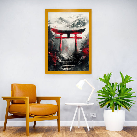 japanese torii gate ink Asian Style Poster | Wall Art for Home & Office | High-Quality Print - High-Quality Visual Display