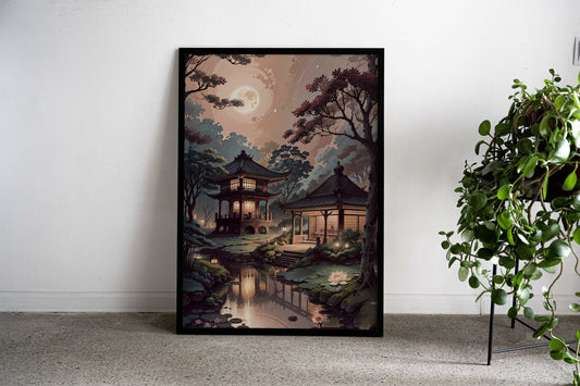 japanese village view Asian Style Poster | Wall Art for Home & Office | High-Quality Print - High-Quality Visual Display