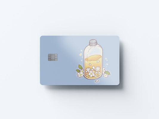 Watercolor jasmine design | credit card sticker | small chip | credit card skin for nursery and home wall decor.