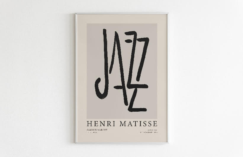 Set of Three Jazz Prints in Matisse Black