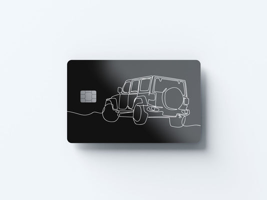 Watercolor jeep lineart design | credit card sticker | small chip | credit card skin for nursery and home wall decor.