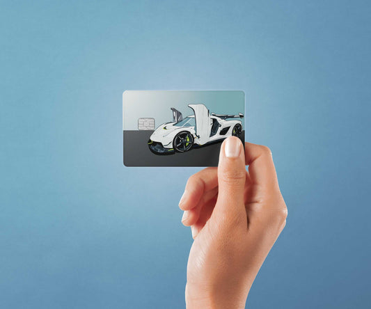 Watercolor jesko design | credit card sticker | small chip | credit card skin for nursery and home wall decor.