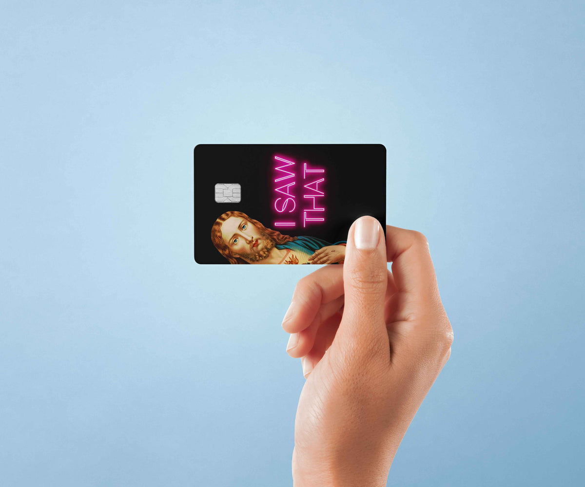 Jesus I Saw That - Premium Vinyl Credit Card Skin Cover by Wonderwallsboutique