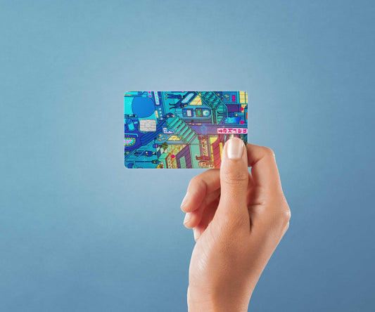 Watercolor jjk design | credit card sticker | small chip | credit card skin for nursery and home wall decor.