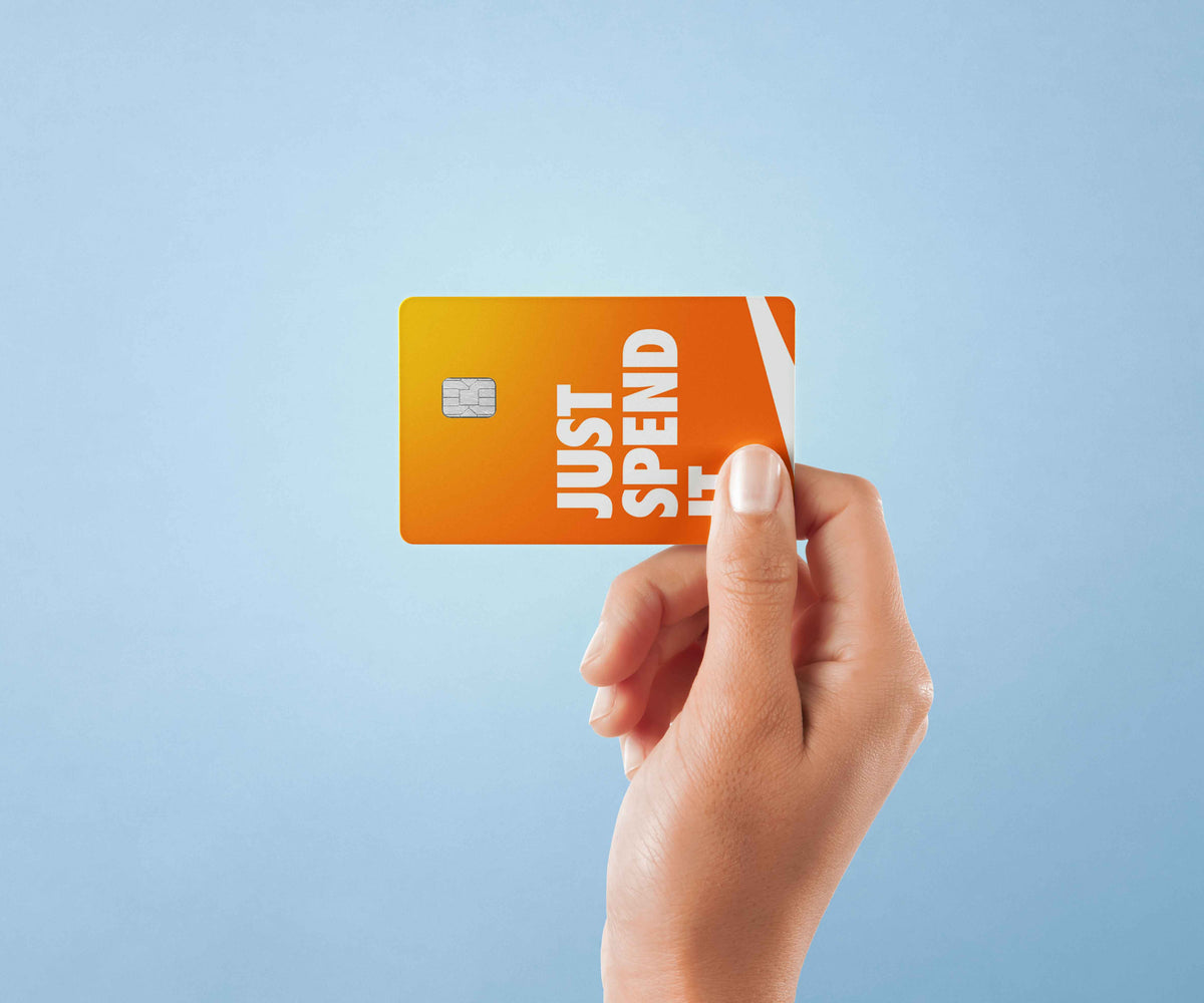 Just Spend It - Premium Vinyl Credit Card Skin Cover by Wonderwallsboutique