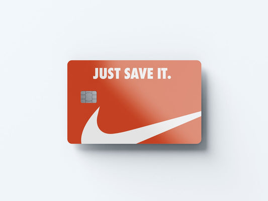 Watercolor just save it orange design | credit card sticker | small chip | credit card skin for nursery and home wall decor.