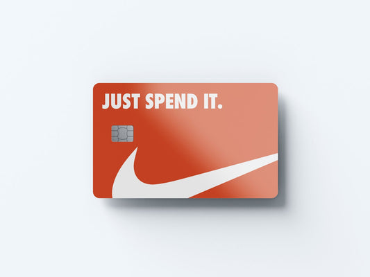 Watercolor just spend it orange design | credit card sticker | small chip | credit card skin for nursery and home wall decor.