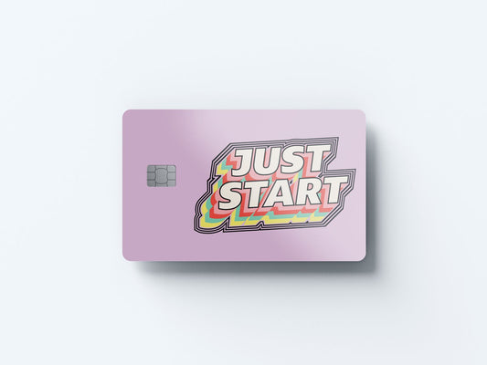 Watercolor just start design | credit card sticker | small chip | credit card skin for nursery and home wall decor.