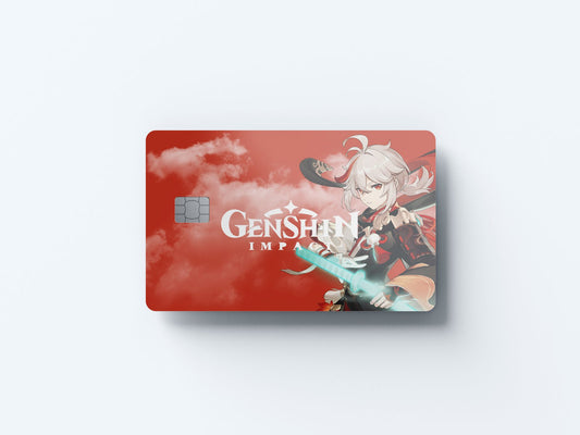 Watercolor kaedehara kazuha design | credit card sticker | small chip | credit card skin for nursery and home wall decor.