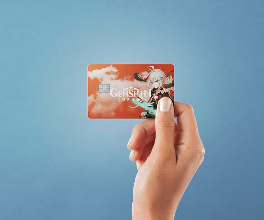 Watercolor kaedehara kazuha design | credit card sticker | small chip | credit card skin for nursery and home wall decor.
