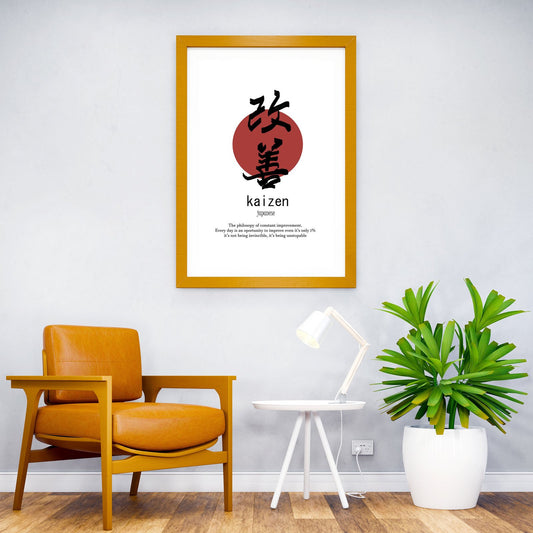 kaizen motivation Asian Style Poster | Wall Art for Home & Office | High-Quality Print - High-Quality Premium Wall Art Decor Sticker