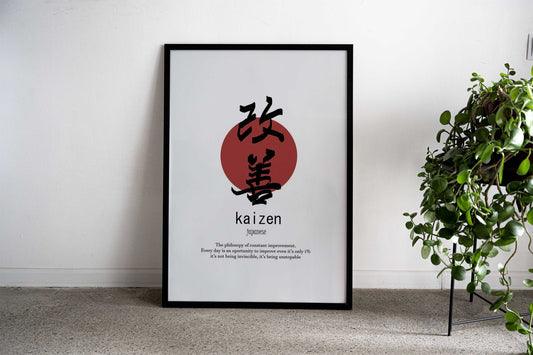 kaizen motivation Asian Style Poster | Wall Art for Home & Office | High-Quality Print - High-Quality Premium Wall Art Decor Sticker