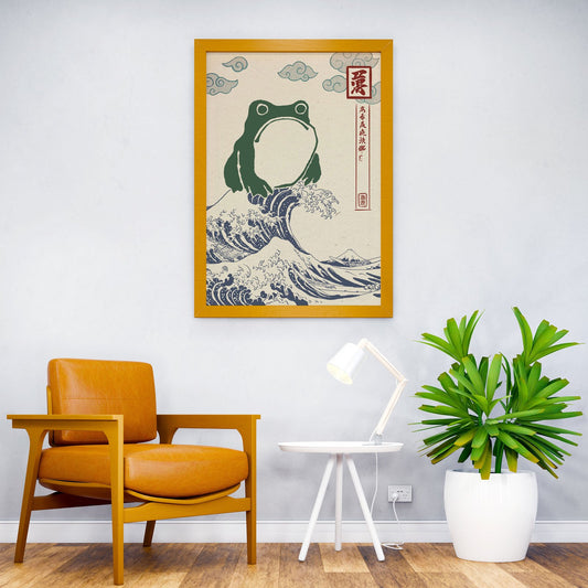 kanagawa frog waves Asian Style Poster | Wall Art for Home & Office | High-Quality Print - High-Quality Visual Display