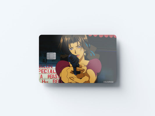 Watercolor katerina with a gun design | credit card sticker | small chip | credit card skin for nursery and home wall decor.