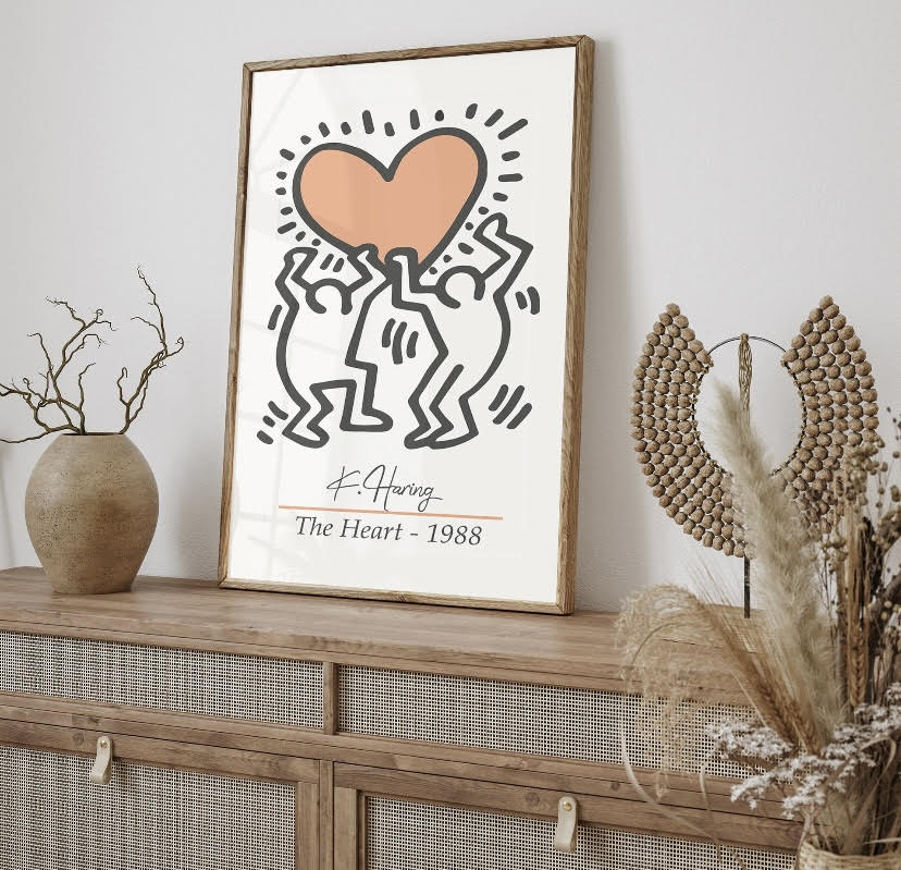 Set of Three Pastel Prints Inspired by Keith Haring