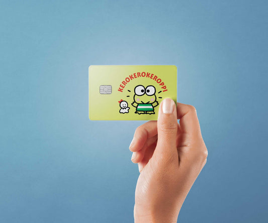 Watercolor keroppi and friend design | credit card sticker | small chip | credit card skin for nursery and home wall decor.